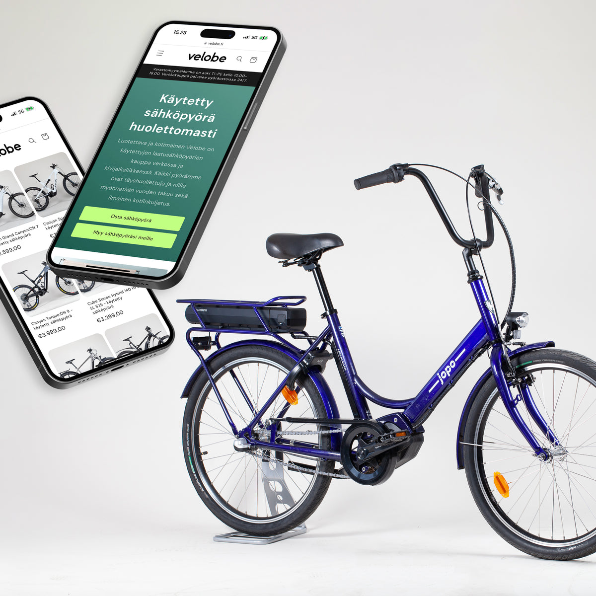 Käytetyt sähköpyörät huollettuna ja 12 kk takuulla – Velobe